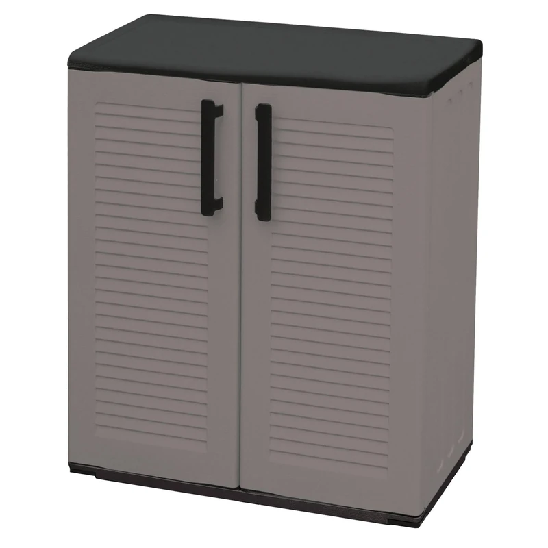 Medium height polypropylene cabinet 38x37x84 cm with steel hinges and adjustable shelf - Image 1