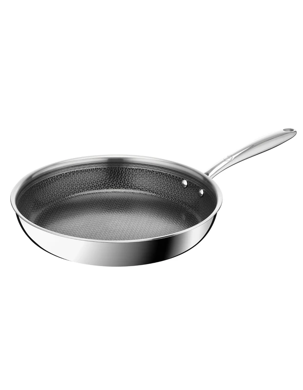 Tefal Master Mesh E5331604 Ceramic Frying Pan, 28 cm, HybridMesh Technology, Scratch Resistant Surface, Ultimate Searing, Easy Release, Deep Shape, Suitable for All Hob Types, Stainless Steel