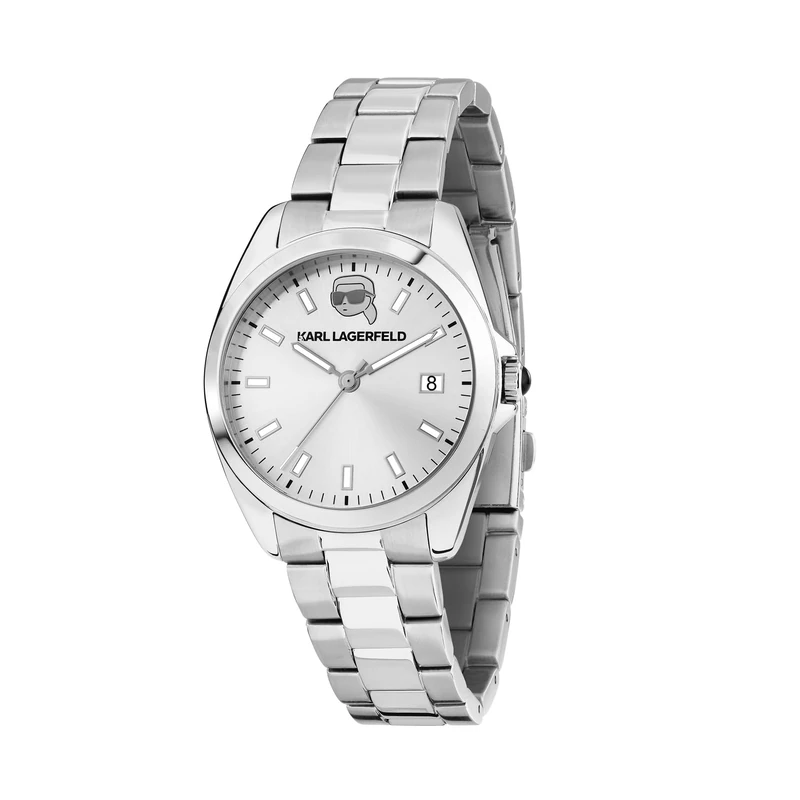 Reloj Karl Lagerfeld - Round Essentials 35mm 3h Sil Dial Ss Br / 5 Atm