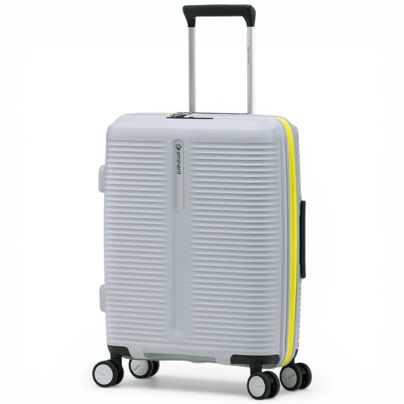 Eminent Finno Cabin Suitcase 55x40x20, Expandable, Hard Shell, 4 Spinner Wheels, Lightweight, TSA Lock, 2.5 kg, 39L, Carry On Hand Luggage Trolley Travel Trip Bag Grey