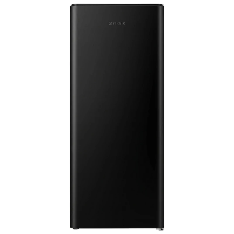 Teknix T2R128B 52cm Freestanding Retro Fridge - 165 Litre Capacity with 4 Star Ice Box - Chrome Wine Rack - Stainless Trim - Black - E Rated, H128.0 x W52.0 x D51.0
