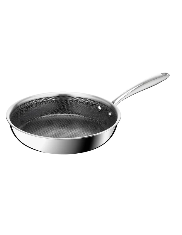 Tefal Master Mesh E5330404 Ceramic Frying Pan, 24 cm, HybridMesh Technology, Scratch-Resistant Surface, Ultimate Searing, Easy Release, Deep Shape, Suitable for All Hob Types, Stainless Steel