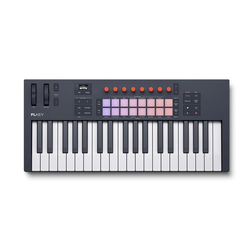 Novation FLkey 2 37 — MIDI Controller Keyboard for FL Studio. Make Beats with Full-Size Keys, USB, Pitch & Mod Wheels, 16 Drum Pads, and Arpeggiator — Inc. 6 Months of FL Studio