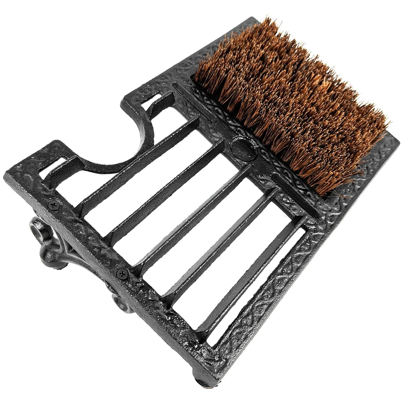 Relaxdays boot scraper with brushes, cast iron, for shoes & boots, entrance & garden, black - Image 1