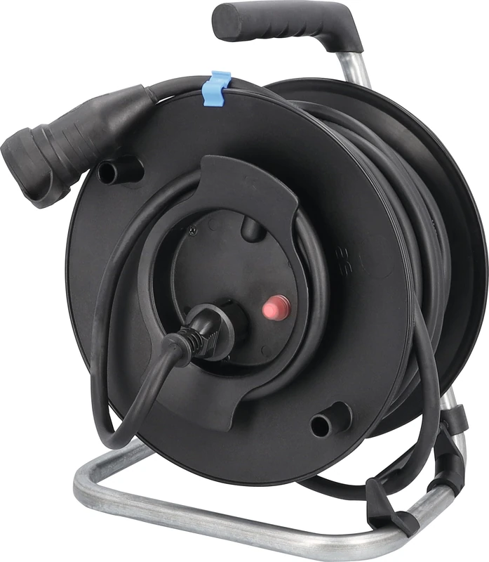 as - Schwabe Cable Reel 25 m H07RN-F 3G2.5, IP44 Outdoor, 1 Socket with Earth, Connection Cable 1.5 m, Thermal Protection, Made in Germany