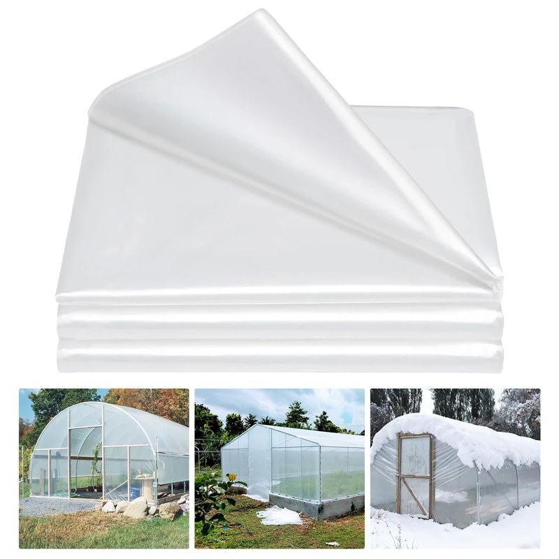 Garvee Greenhouse Cover 8 x 12.2 m, Transparent Plastic Film 6 Mil, LDPE Anti-UV Polyethylene Cover, Durable Greenhouse Cover for Agriculture, Vegetable Garden, Anti-Aging 2 Years - Image 1