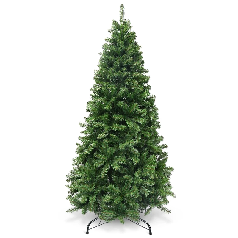 Christmas Tree 5FT – 400 Tips Full & Realistic Green Xmas Tree with PVC Branches, Metal Stand – Christmas Tree for or Home, Office, Shops and Hotels (Dark Green 150 cm)