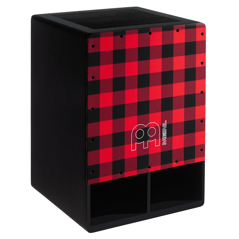 Meinl Percussion Bass Series Subwoofer Cajon, Lumber Jack Design, Black MDF Body (JBSUBLJ)