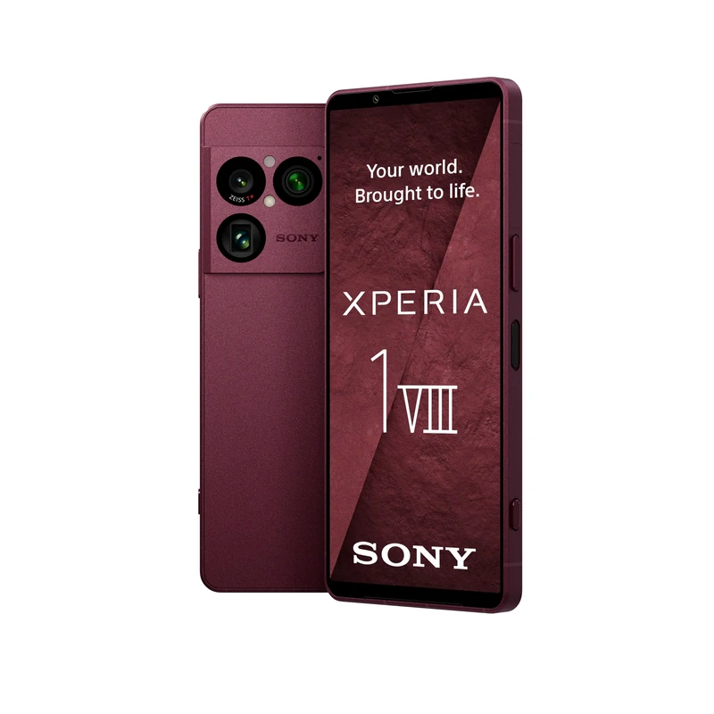 Sony Xperia 1 VIII - 6,5" 19,5:9 FHD+ HDR OLED 120Hz, Triple lens with new telephoto lens, Xperia AI, 2-day battery, 3,5mm Audio, Dual SIM, Garnet Red