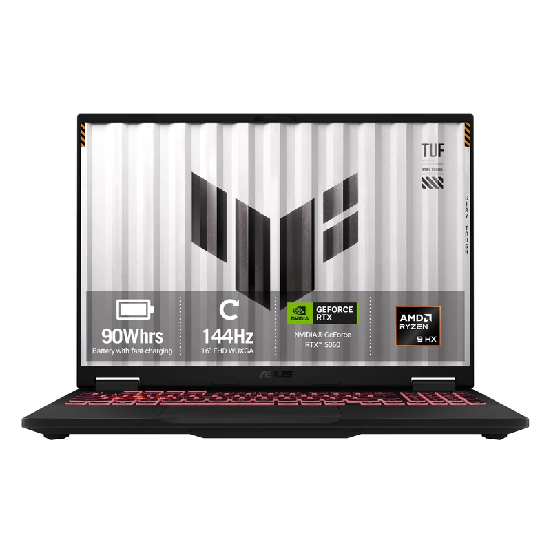 ASUS TUF Gaming A16 FA608PM Gaming Laptop | 16.0" WUXGA 144Hz Screen | AMD Ryzen 9-8940HX | NVIDIA GeForce RTX 5060 | 16GB RAM | 1TB PCIe SSD | Windows 11