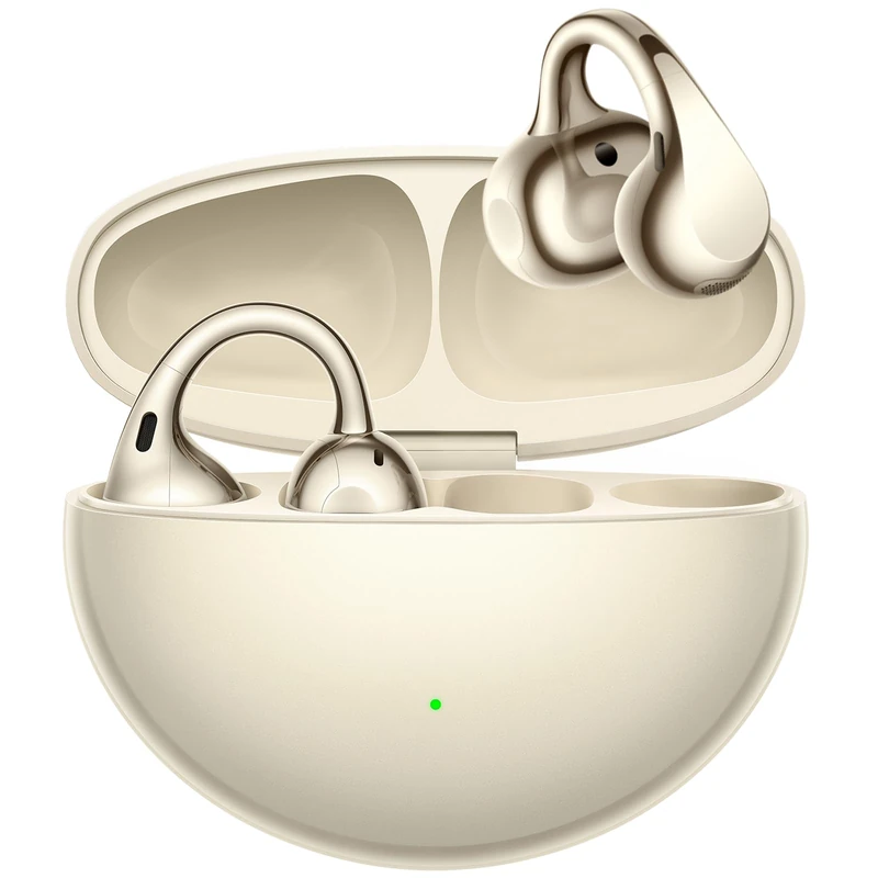 OPPO Enco Clip2 Open Ear Headphones, Dynaudio Sound, Dual Driver, Bone Conduction Calls, Bluetooth 6.1, AI Translation, 40h Battery, IP55 Water Resistant, Gold - Image 1