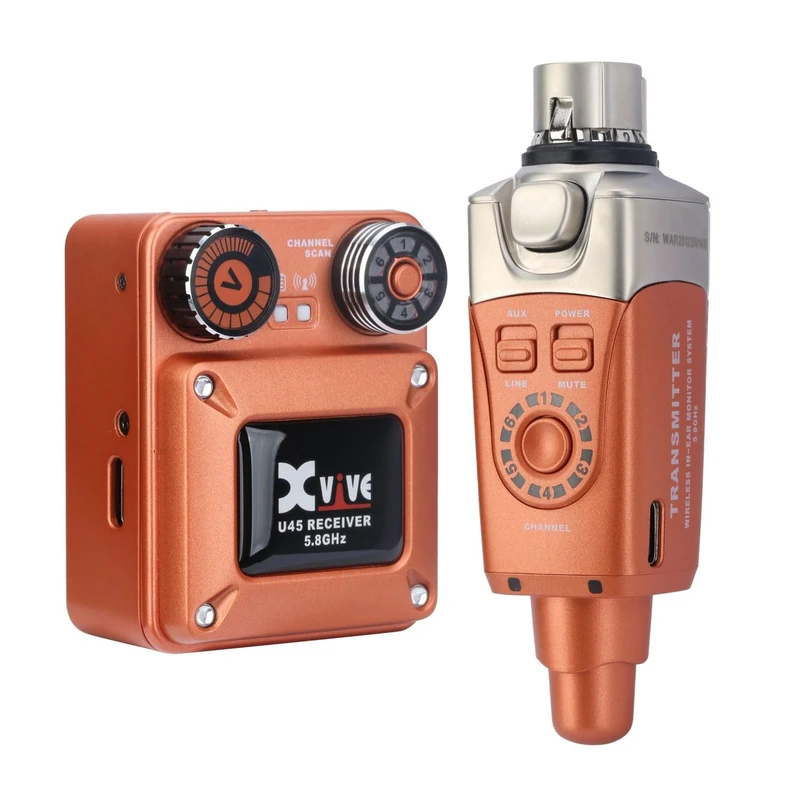 Xvive U45 In-Ear Monitor Wireless System, 5.8 GHz, Orange