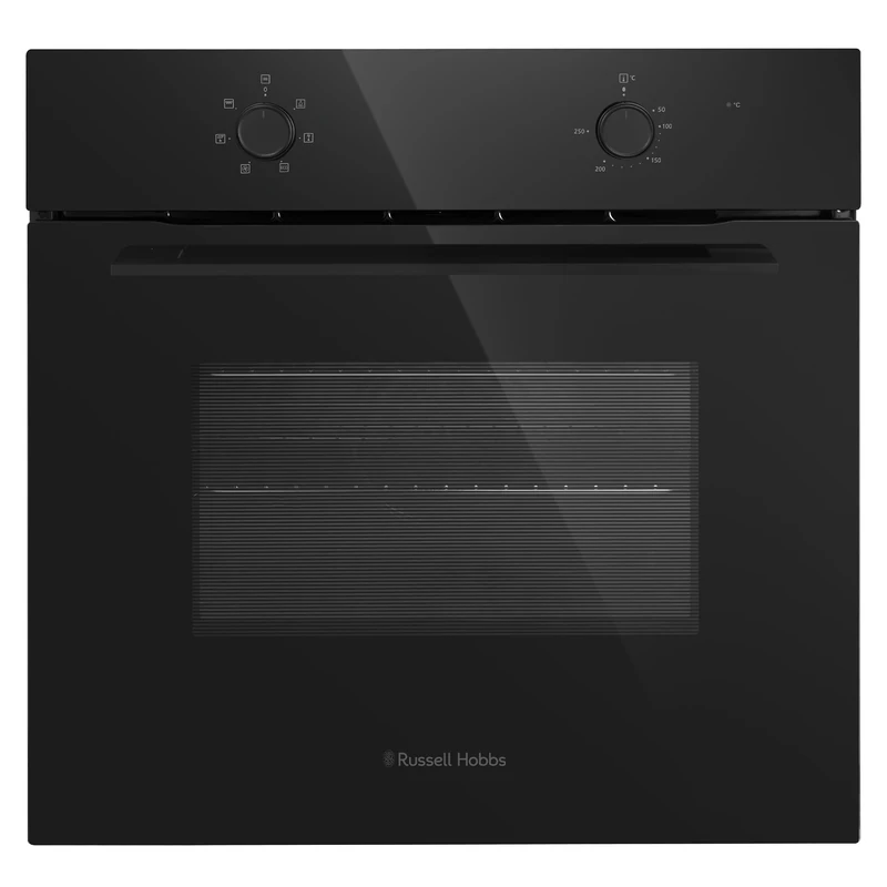 Russell Hobbs Built-in Electric Fan-Assisted Oven 70L in Black with 6 Functions, Double-Glazed Door & Dial and Button Controls, A Energy Rating, Grill Function, Easy-Clean Interior, RHFEO7010B