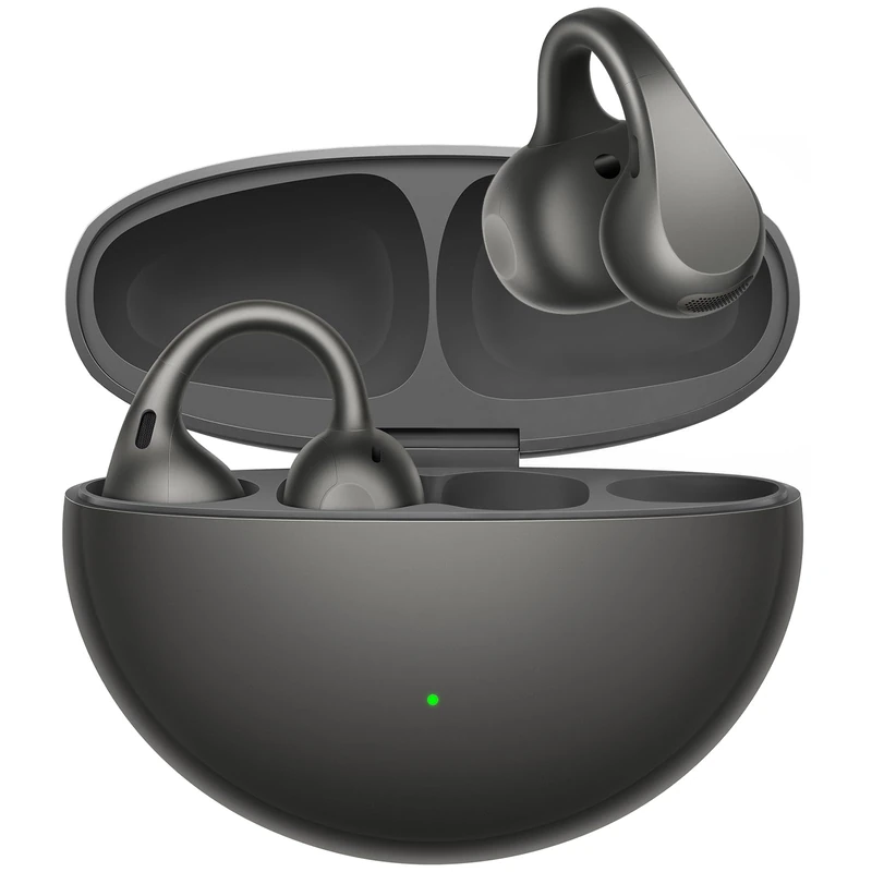 OPPO Enco Clip2 Open Ear Headphones, Dynaudio Sound, Dual Driver, Bone Conduction Calls, Bluetooth 6.1, AI Translation, 40h Battery, IP55 Water Resistant, Grey