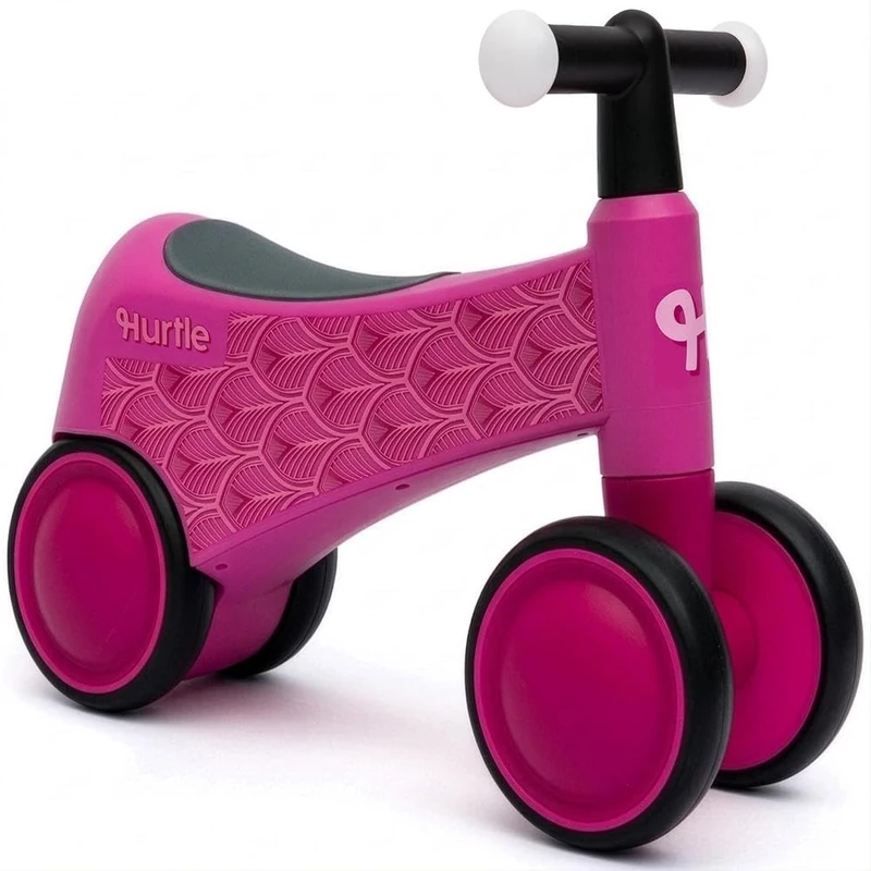 Hurtle Toddler Balance Bike for 1 Year Olds – Baby Ride On Toy with Light Up Handlebars, No Pedal Indoor Outdoor First Bike, Pink