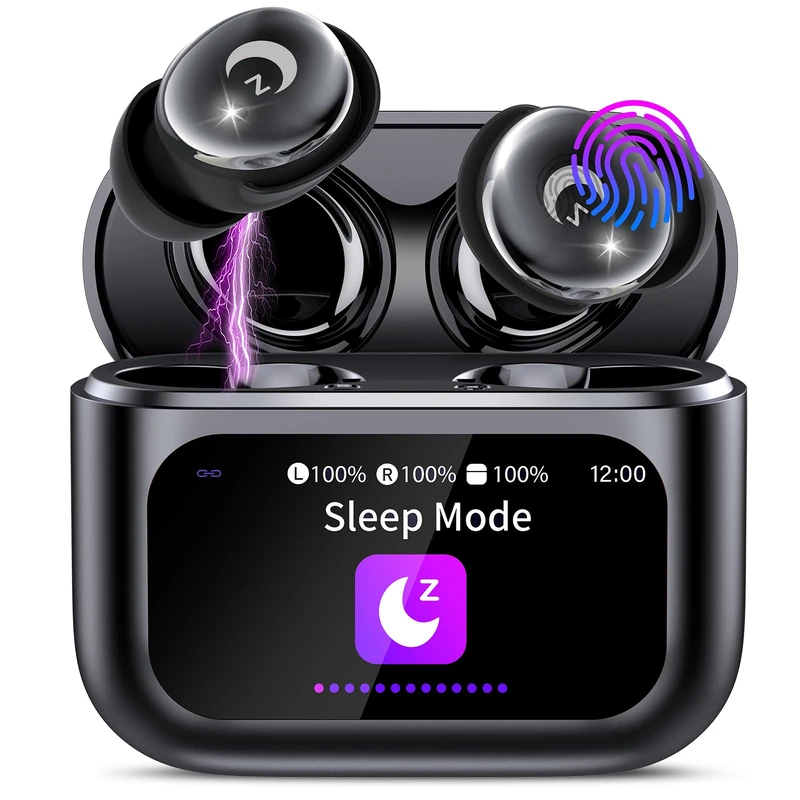 VEKJ Mini Wireless Sleep Earbuds with Smart Touch Screen for Side Sleepers