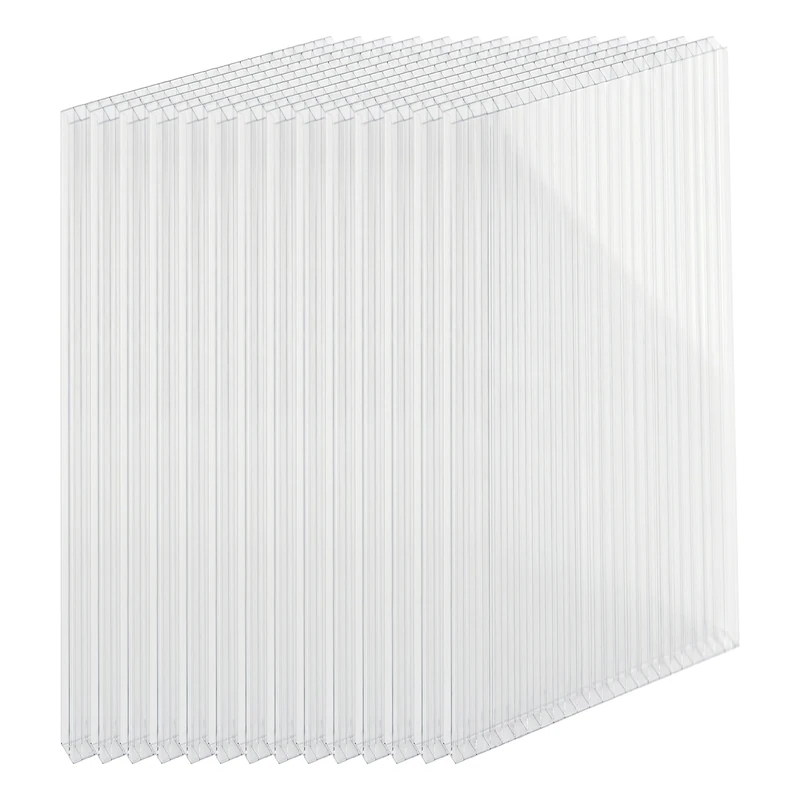 Relaxdays Double-wall Panels, Set of 14, 4mm, for greenhouse, 121 x 60.5 cm, polycarbonate, transparent