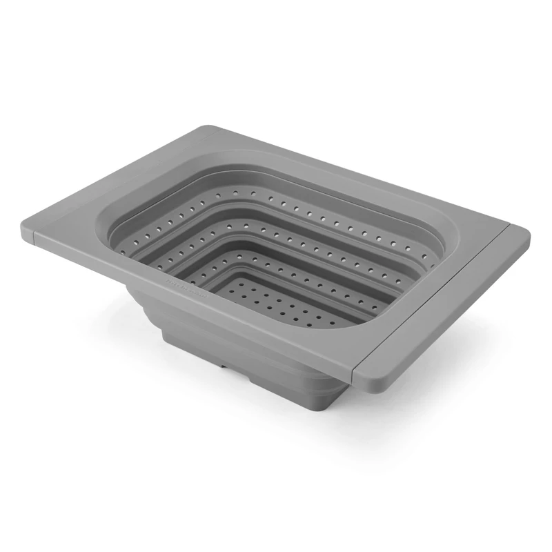KitchenAid Over-the-Sink Collapsible Colander, Charcoal Grey
