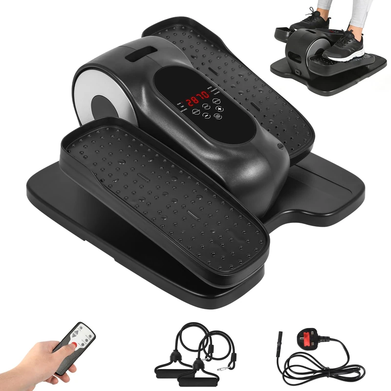 Under Desk Electric Elliptical Machine, Mini Pedal Exerciser with 12 Adjustable Speed, Quiet Leg Exerciser with LCD Display & Remote Control for Home Office