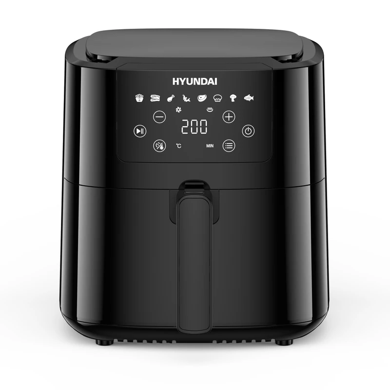 Hyundai 5L Digital Air Fryer, 1500W, 8 Preset Programmes, Touchscreen Controls, 80-200°C, Non-Stick Dishwasher Safe Basket, 3 Year Warranty