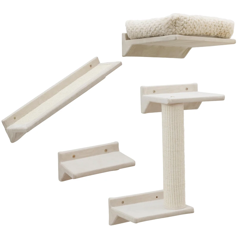 Kerbl Pet Monte Prado Climbing Wall Scratching Post Cat Climbing Wall Scratching Post Wall Mounted Cat Walk Cat Cuddly Bed Sisal Beige