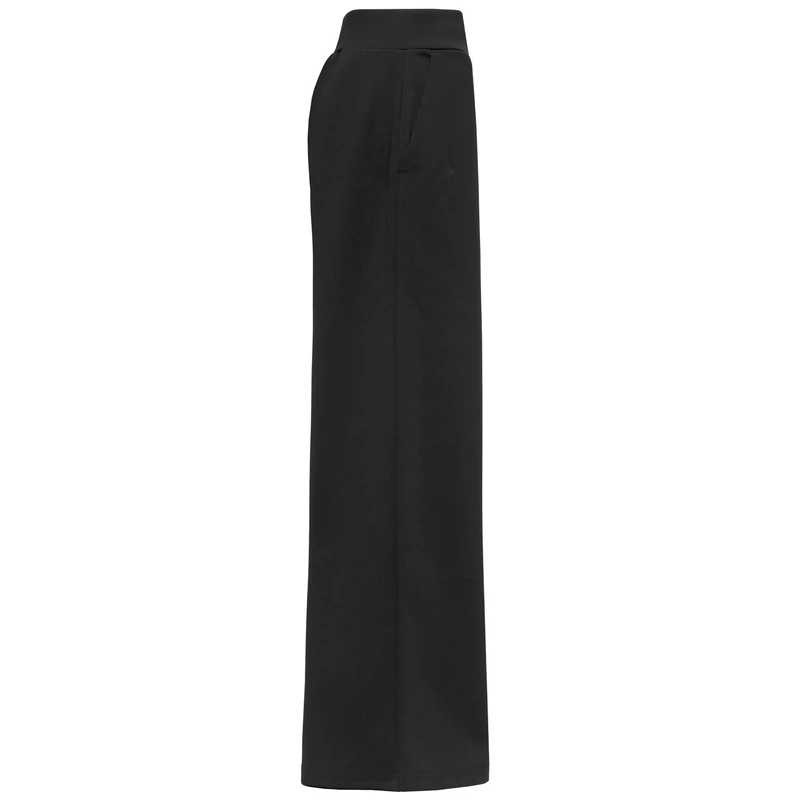 Kappa GEFRON - Trousers for Women - Interlock Fabric - Regular Fit with Elastic Waist and Wide Leg - Sports Style - Black, Size M