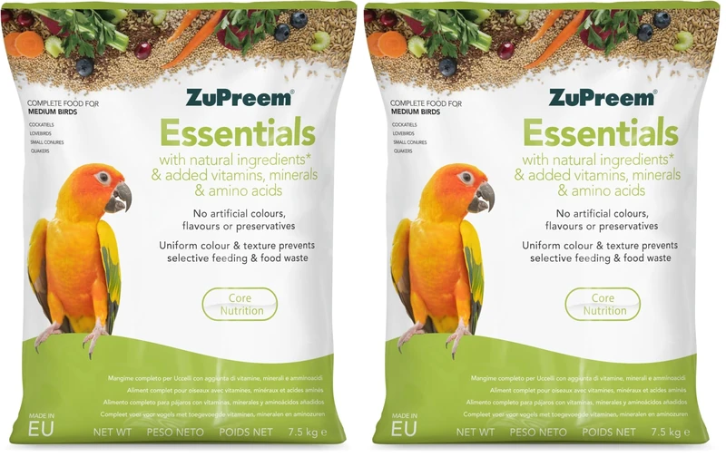 ZuPreem Essentials Complete Bird Food for Medium Birds - 7.5kg (Pack of 2) - Image 1
