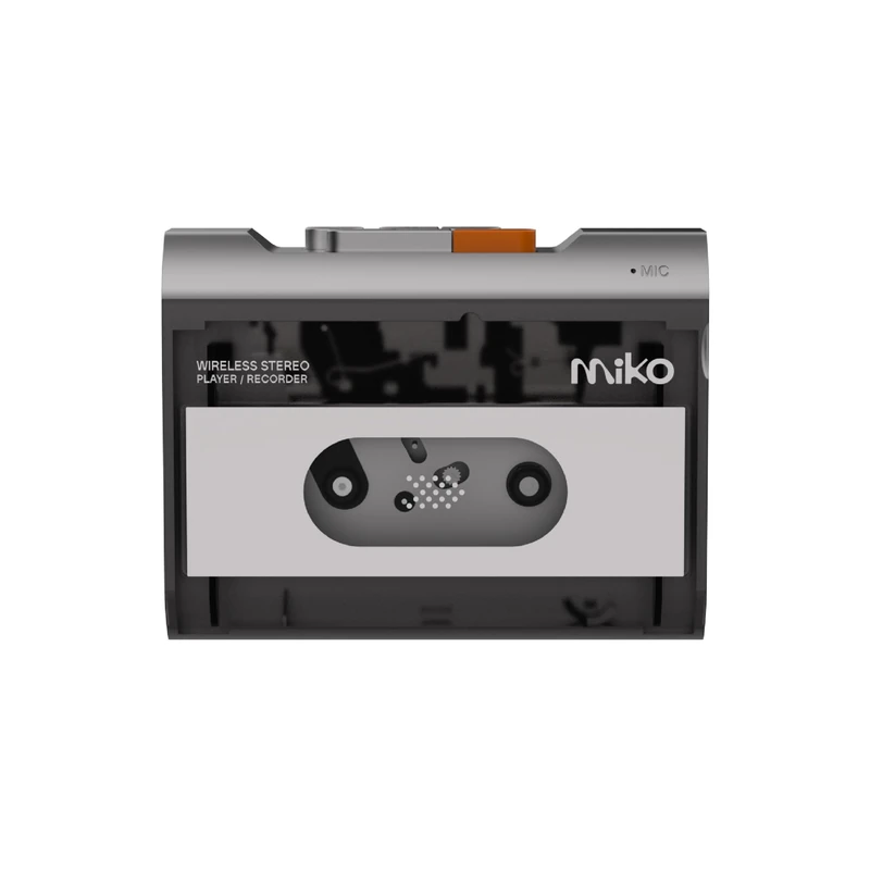 Gadhouse Miko Cassette Player with Bluetooth 5.3 - Portable Cassette Tape Player with Transparent Design, USB-C and Battery Power, Built-In Mic, One-Touch Recording, AUX-In and 3.5mm Jack