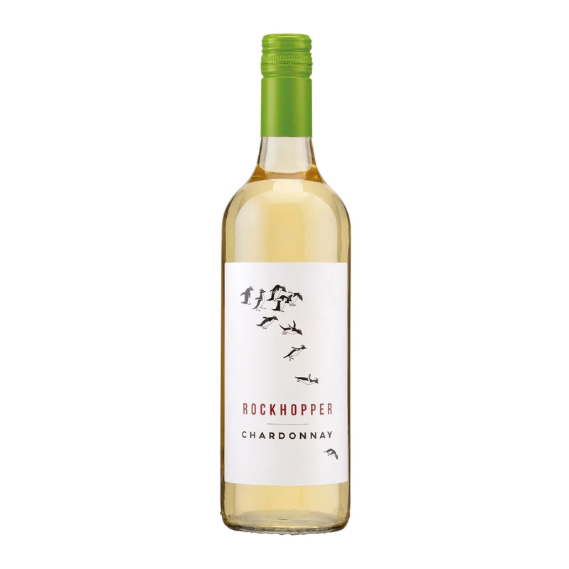 Rockhopper Chardonnay Australian White Wine 75cl, South Eastern Australia Chardonnay with Stone Fruit, Tropical Flavours and Creamy Vanilla Notes, Vegan Friendly Wine (Case of 6) - Image 1