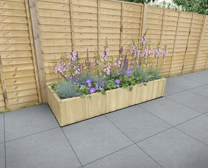Forest Garden Lapline Shiplap Wooden Planter (1.79m x 0.67m)|Outdoor Flower Box for Herbs, Plants or Vegetables