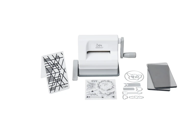 Sizzix Sidekick Starter Kit, Mini Manual Die Cutting Machine, White & Grey