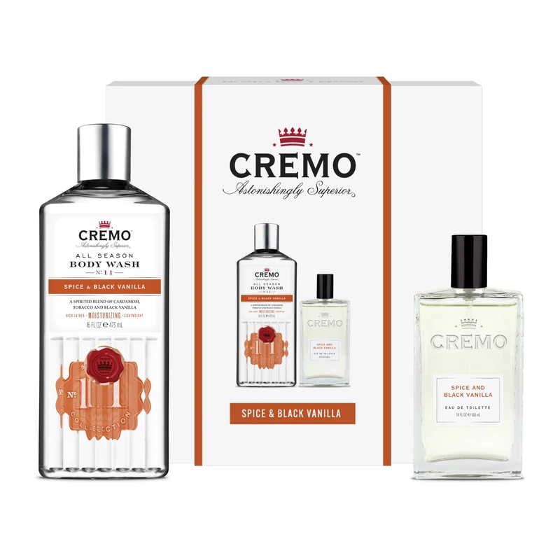 CREMO SPICE & BLACK VANILLA Gift Set for Men - Eau de toilette 100ml + Body Wash 473ml - Spicy fragrance