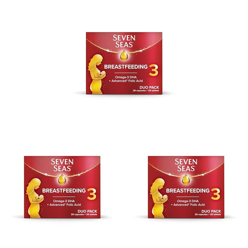 Seven Seas Breastfeeding, Postnatal Vitamins with Omega-3 DHA to Support Your Baby's Brain and Vision¹, Advanced* Folic Acid, Iron, Vitamins D, B6 and B12, 28 Tablets Plus 28 Capsules, 4 Weeks Supply - Image 1