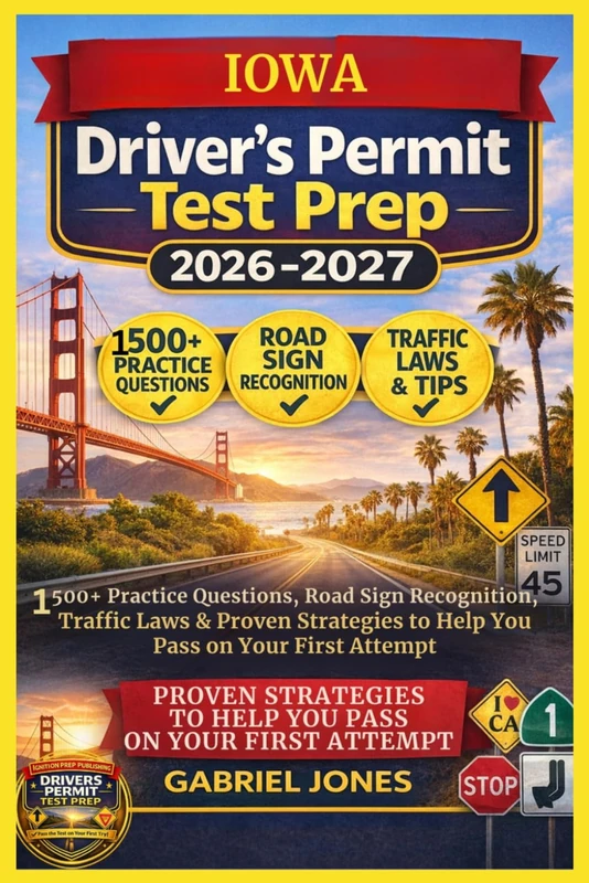 IOWA DRIVER’S PERMIT TEST PREP 2026/2027: I500 Practice Questions, Roads Sign Recognition,traffic Laws&Proven Strategies to Help You Pass on Your First Attempt