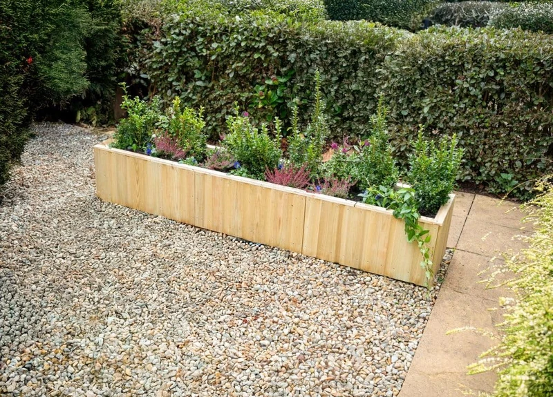 Forest Garden Shiplap Wooden Planter (1.79m x 0.38m)|Outdoor Flower Box for Herbs, Plants or Vegetables