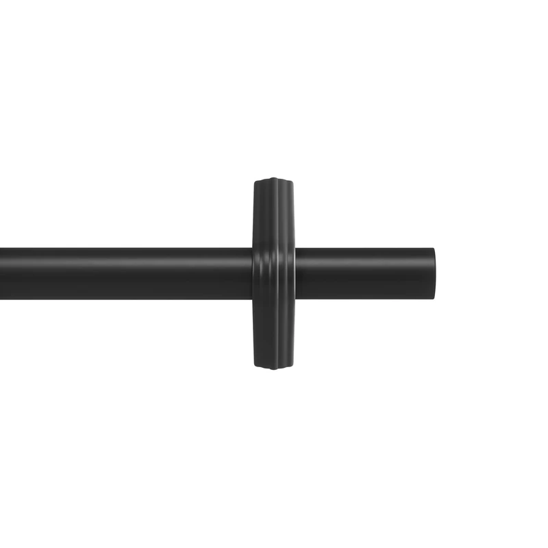 Umbra Trinity Pin-Point D25 mm Curtain Rod 107–305 cm, Matte Black, Steel, No-Drill Installation, Modern Geometric Design - Image 1