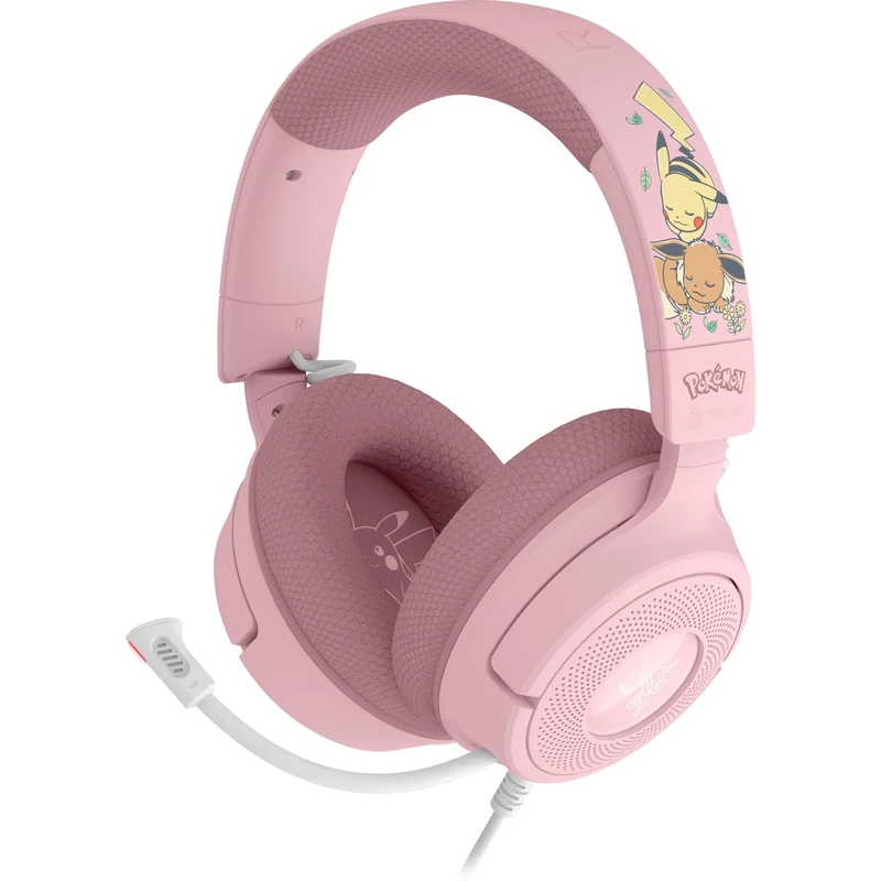 Razer Kraken V4 X Pokémon Pikachu & Eevee - Wired USB Gaming Headset - TriForce 40mm Drivers - Retractable Cardioid Mic - Surround Sound - Chroma RGB