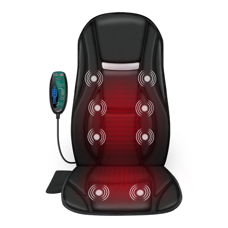 Snailax Back and Body Massager with Adjustable Warmth, 8 Vibration Nodes for Deep Tissue Comfort, Thoughtful Gift for Adults, Portable for Home Office and Travel