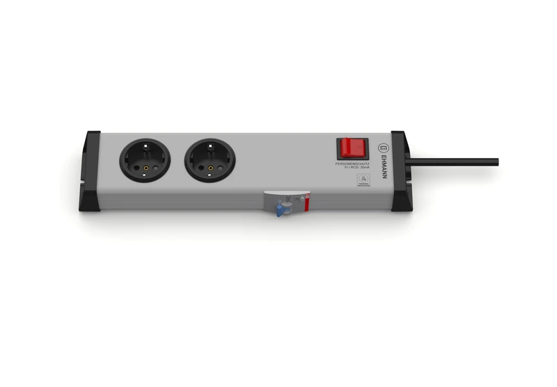 EHMANN 0221x00022301 Personal Protection Power Strip 2-Way with Integrated FI Switch 30mA 1.5 m Cable - Image 1