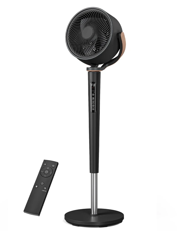 JUMMICO Pedestal Fan | 120° Omni-Oscillation, 16 Speed Settings, 4 Modes, 12H Timer, Remote Control, Height Adjustable – Quiet Powerful Standing Floor Fan for Home & Office Cooling