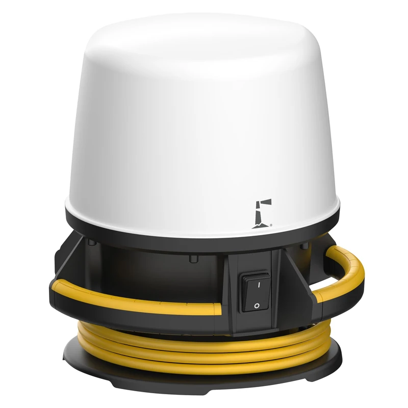 Lighthouse Pro Ball 360° Site Light 5500lm – Illuminator Lamp, 50W LED, IP54 Weatherproof, IK08 Shock Resistant, 3M Cable, Tripod Mountable with Power Take Off, Hanging Hook - 110V Input