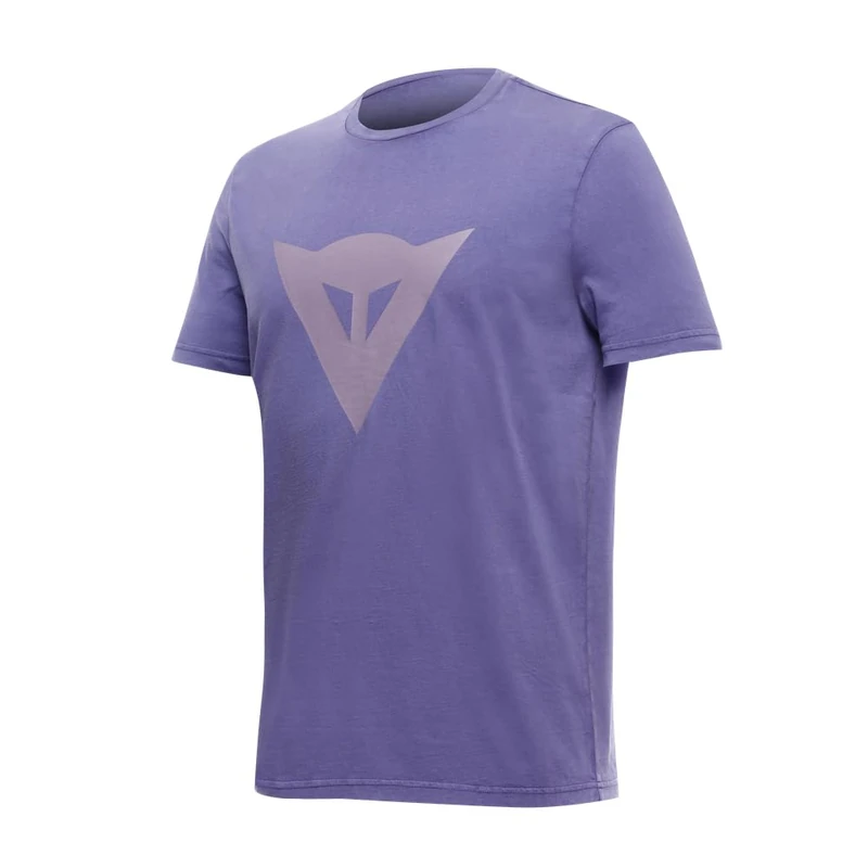 Dainese Dyed Speed Demon T-Shirt, Men's Regular Fit Garment Dyed Cotton T-Shirt with Tone on Chest Print Essential Style for Men, Skipper Blue, S