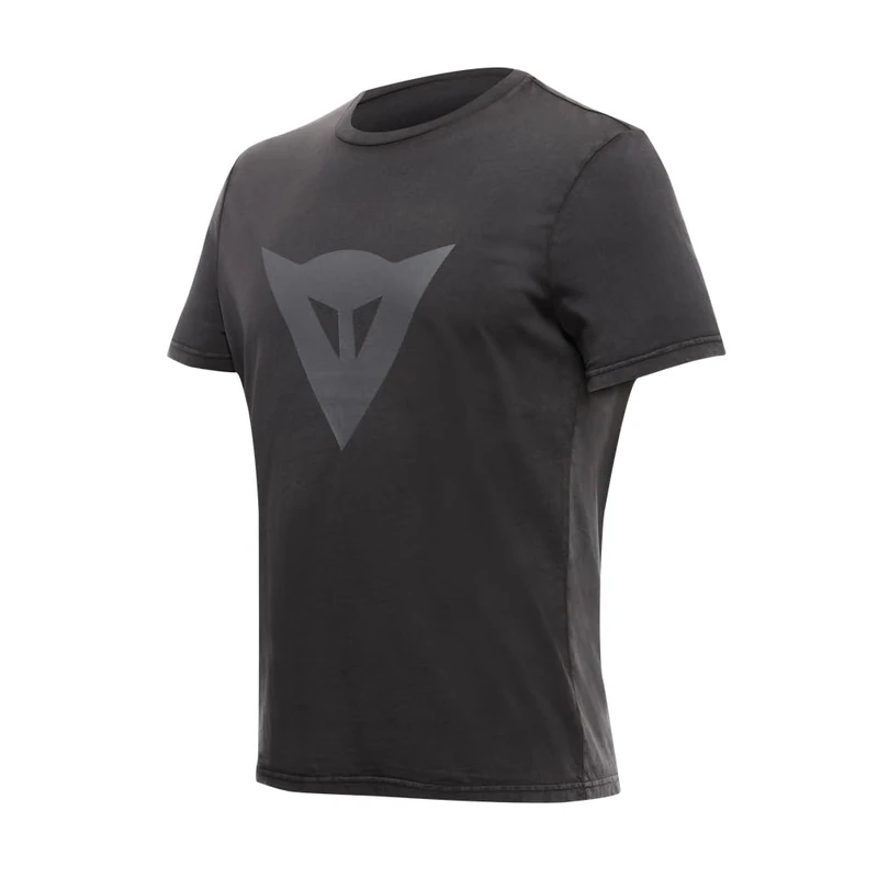 Dainese Dyed Speed Demon T-Shirt Men's Regular Fit Garment Dyed Cotton T-Shirt with Tone on Chest Print Essential Style for Men, Pirate Black, XXL