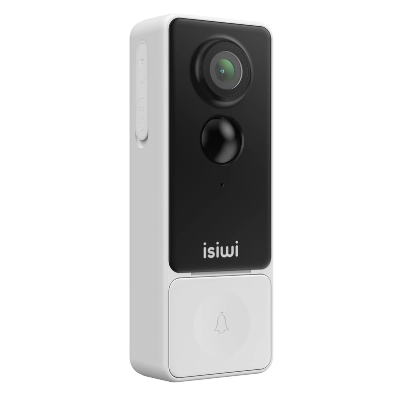 Isiwi Dlin+ Smart Wi-Fi Battery Powered Video Doorbell 2K Video Doorbell with Night Vision, Intelligent People Detection AI, PIR, Two-Way Audio, IP65, Alexa/Google ISW-ITCBT3MP