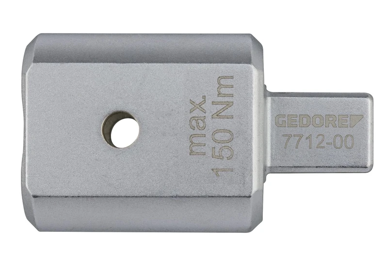 GEDORE 7712‑00 Plug-in Adaptor 9x12 to 14x18, Chrome Vanadium Steel, 150 Nm, Spring Pin Fuse, Chrome-Plated, Suitable for Torcofix TF‑SE and DREMOMETER SE - Image 1