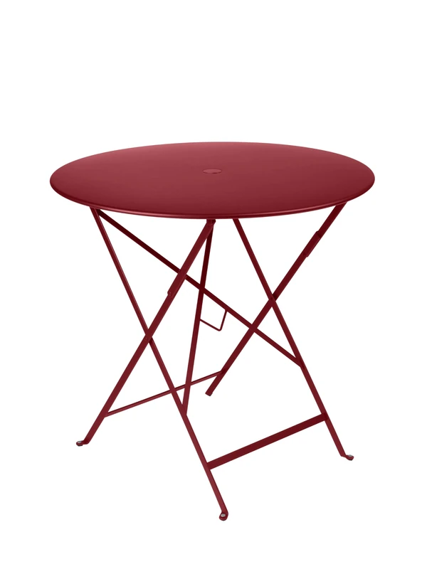 Fermob FE-BISTRO77/P Bistro Round Table Range 2026, Steel, Chili Pepper, Folding, Ø 77 x H 74 cm, for Outdoor Use
