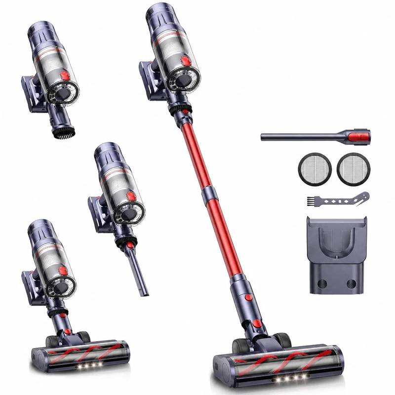 INTETURE Smart Cordless Pet Vacuum Cleaner, Stick Vacuum with 600W Digital Motor, 65Mins Long-Lasting Battery Upright Vac, Self-Standing Handheld Design for Deep Cleaning Home & Car