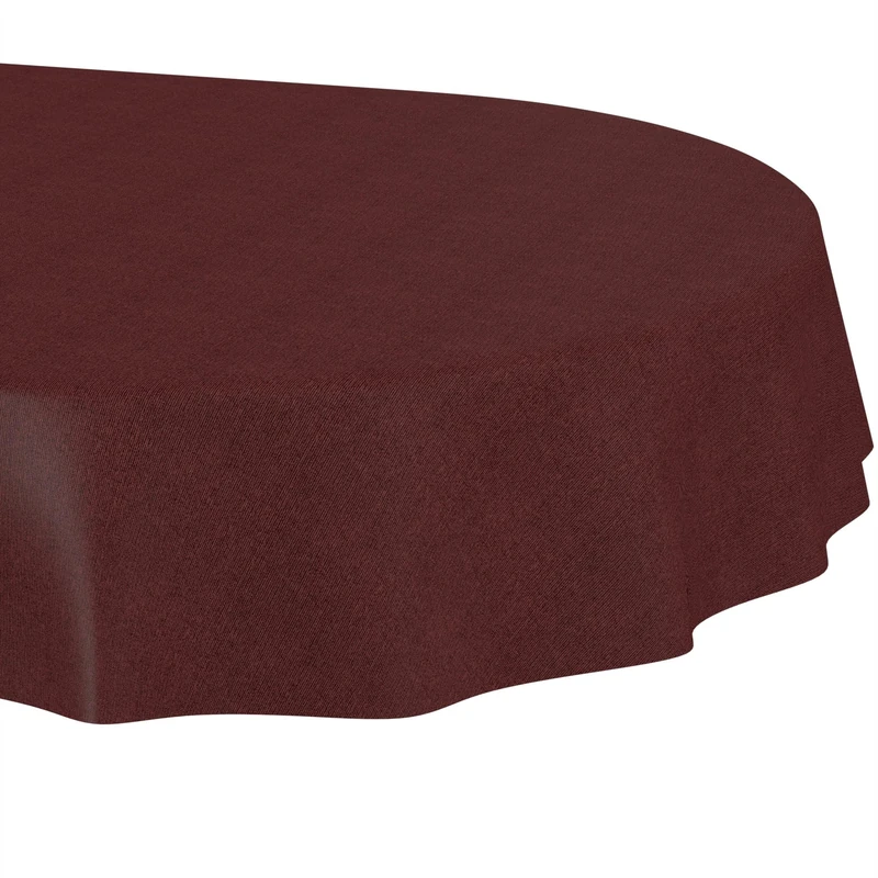 ANRO Washable Tablecloth Bordeaux Linen Look Oval 320 x 140 cm - Garden Tablecloth Indoor Outdoor Water-Repellent Dirt-Repellent Easy Care Cut Edge