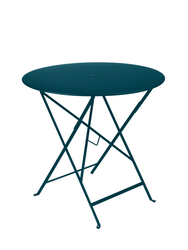 Fermob FE-BISTRO77/B Round Bistro Table Range 2026, Steel, Blue Acapulco, Folding, Ø 77 x H 74 cm, for Outdoor Use