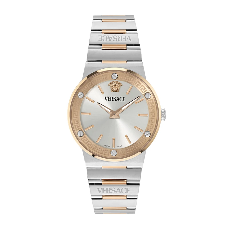 Versace Men's Analogue Quartz Watch Greca Logo Aereo Swiss Made